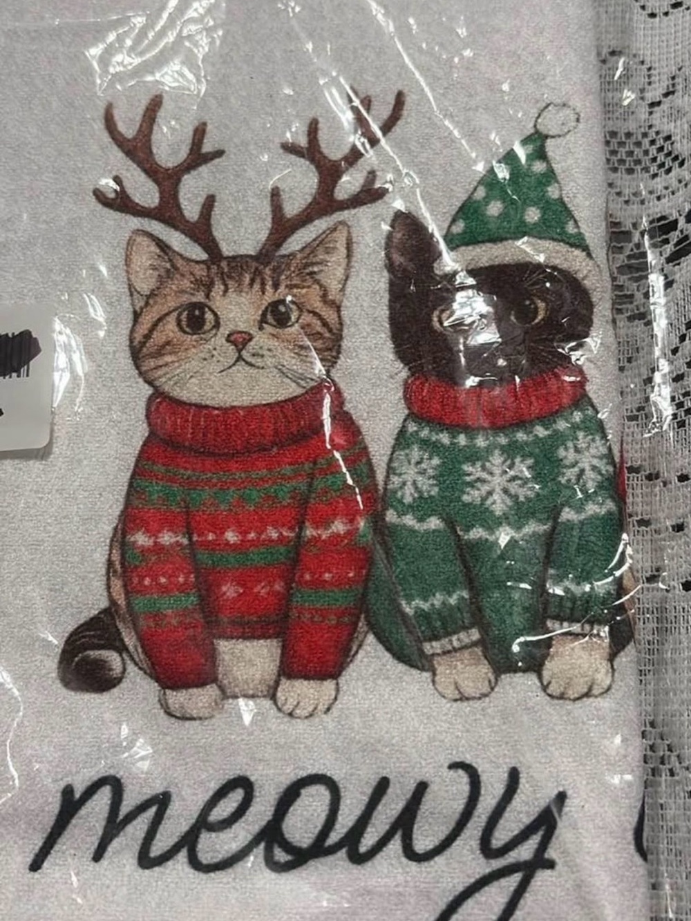 New! Meowy Catmas kitchen towel